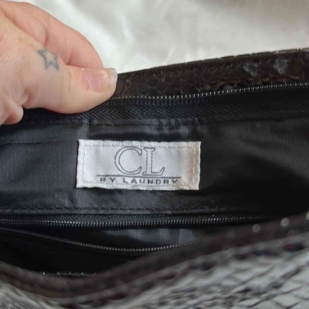 CL by Laundry Black Snakeskin Clutch - Picture 4 of 5